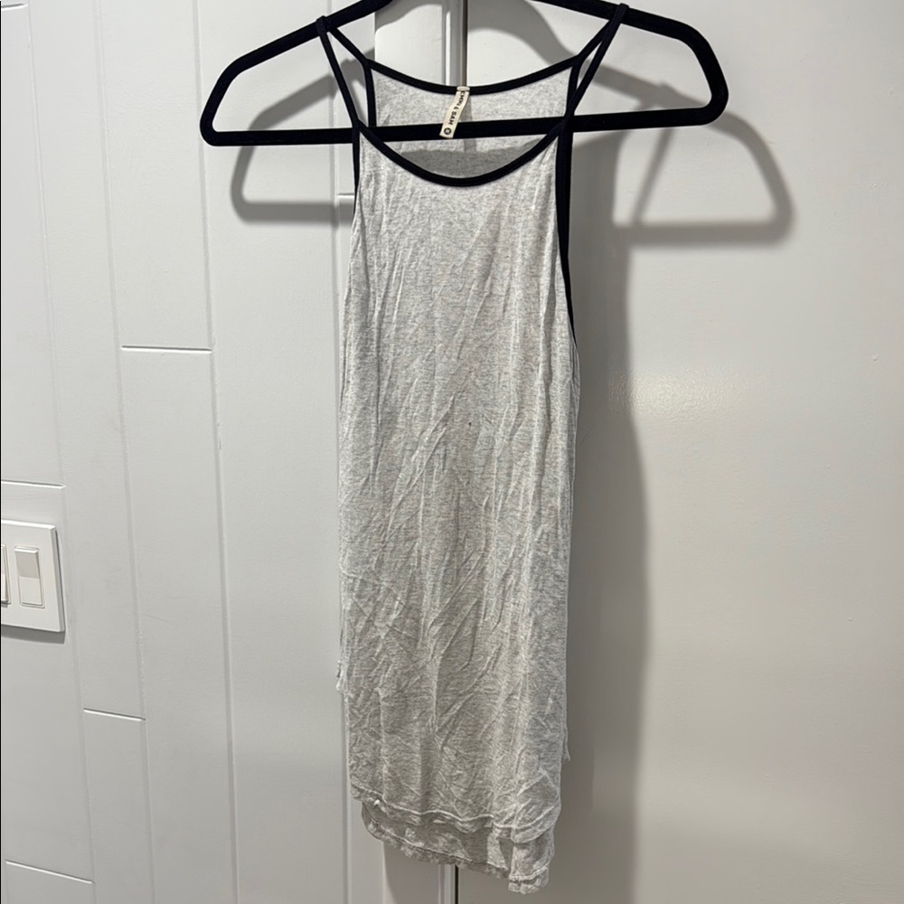 H&M Light Gray Tank Top with Black Trim